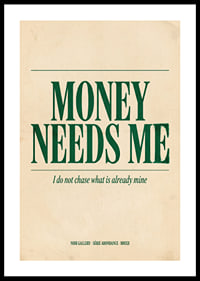 Strong green text with a confident message of wealth.-0
