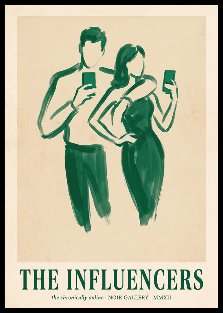Twee gestileerde figuren met smartphones in hun handen.-12