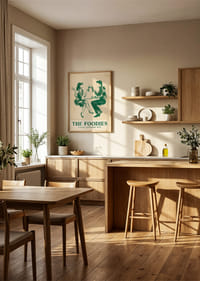 Een stijlvolle illustratie van een diner voor twee.-2