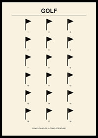 Stylish poster with minimalist golf motifs and numbers.-6