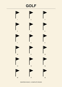 Stylish poster with minimalist golf motifs and numbers.-7