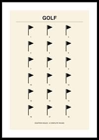 Stylish poster with minimalist golf motifs and numbers.-0
