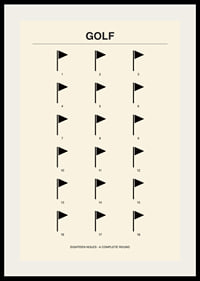 Stylish poster with minimalist golf motifs and numbers.-2