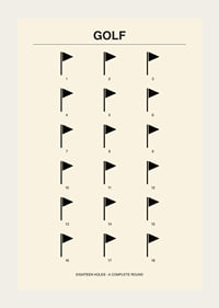 Stylish poster with minimalist golf motifs and numbers.-3