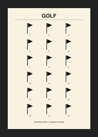 Stylish poster with minimalist golf motifs and numbers.-5