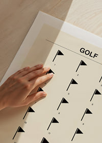 Stylish poster with minimalist golf motifs and numbers.-9