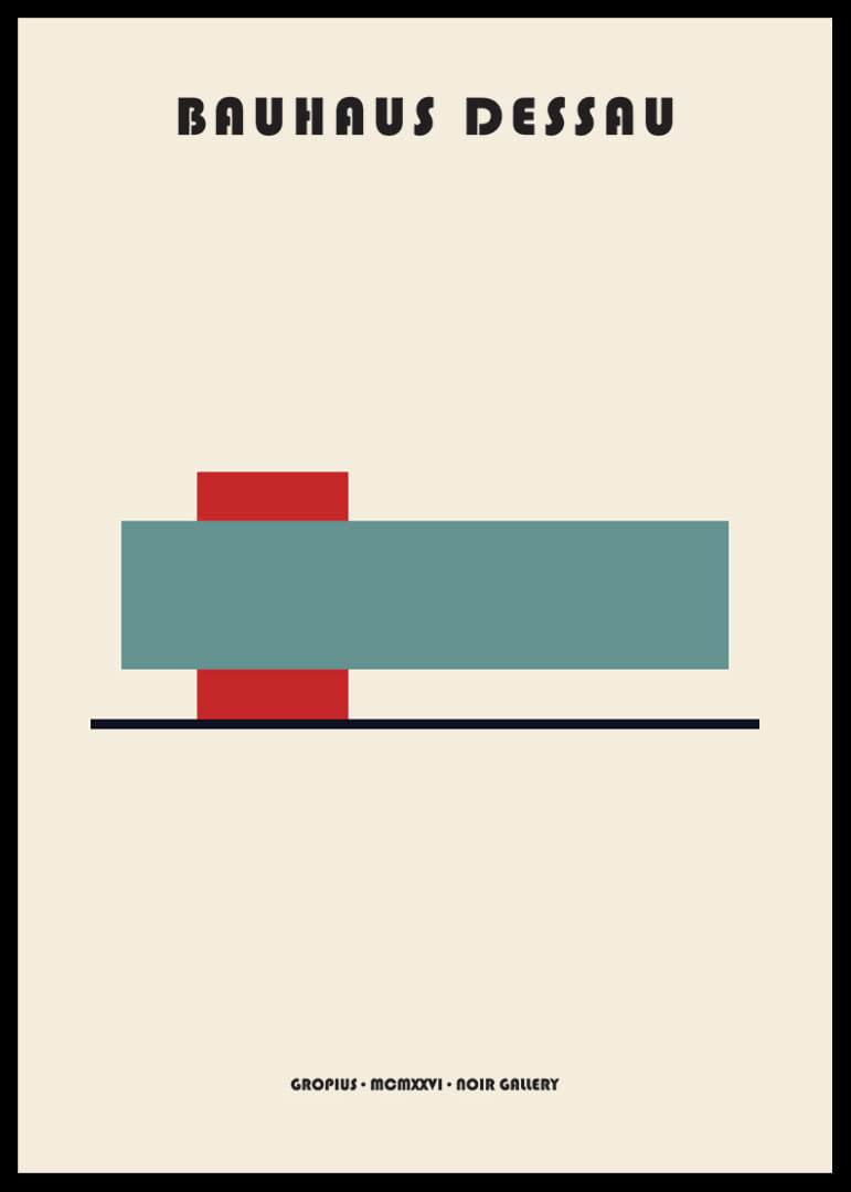 Minimalistinis plakatas su geometrinėmis figūromis ir Bauhaus stiliumi.-12