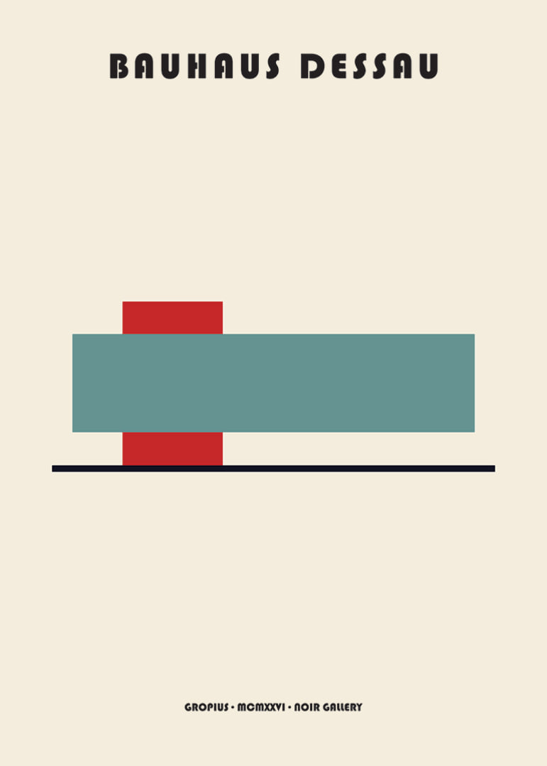 Minimalistisk poster med geometriska former och Bauhaus-stil.-12