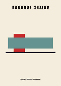 Minimalistinis plakatas su geometrinėmis figūromis ir Bauhaus stiliumi.-7