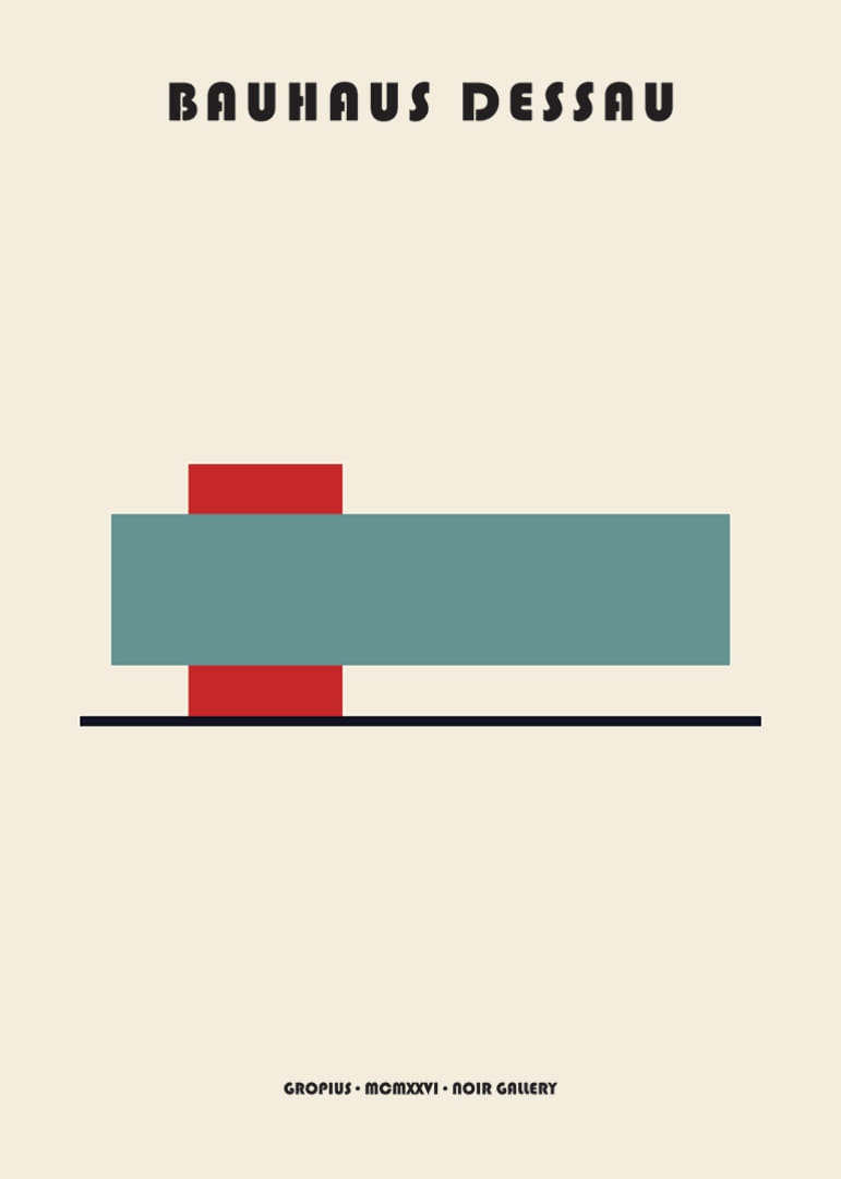 Minimalistinis plakatas su geometrinėmis figūromis ir Bauhaus stiliumi.-12
