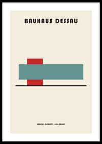 Minimalistinis plakatas su geometrinėmis figūromis ir Bauhaus stiliumi.-0