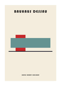 Minimalistinis plakatas su geometrinėmis figūromis ir Bauhaus stiliumi.-1
