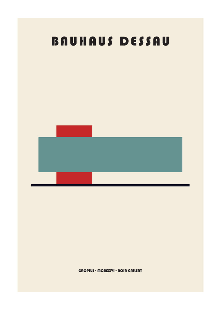 Minimalistinis plakatas su geometrinėmis figūromis ir Bauhaus stiliumi.-12