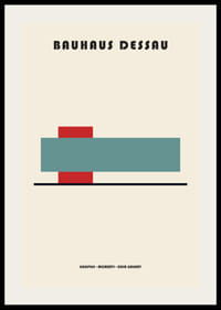 Minimalistinis plakatas su geometrinėmis figūromis ir Bauhaus stiliumi.-2