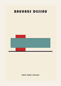 Minimalistisk poster med geometriska former och Bauhaus-stil.-3