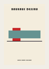 Minimalistinis plakatas su geometrinėmis figūromis ir Bauhaus stiliumi.-3