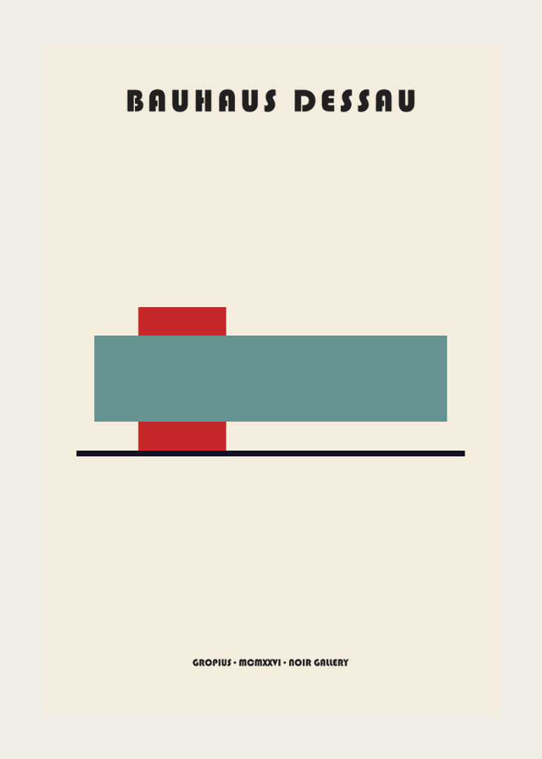 Minimalistinis plakatas su geometrinėmis figūromis ir Bauhaus stiliumi.-12