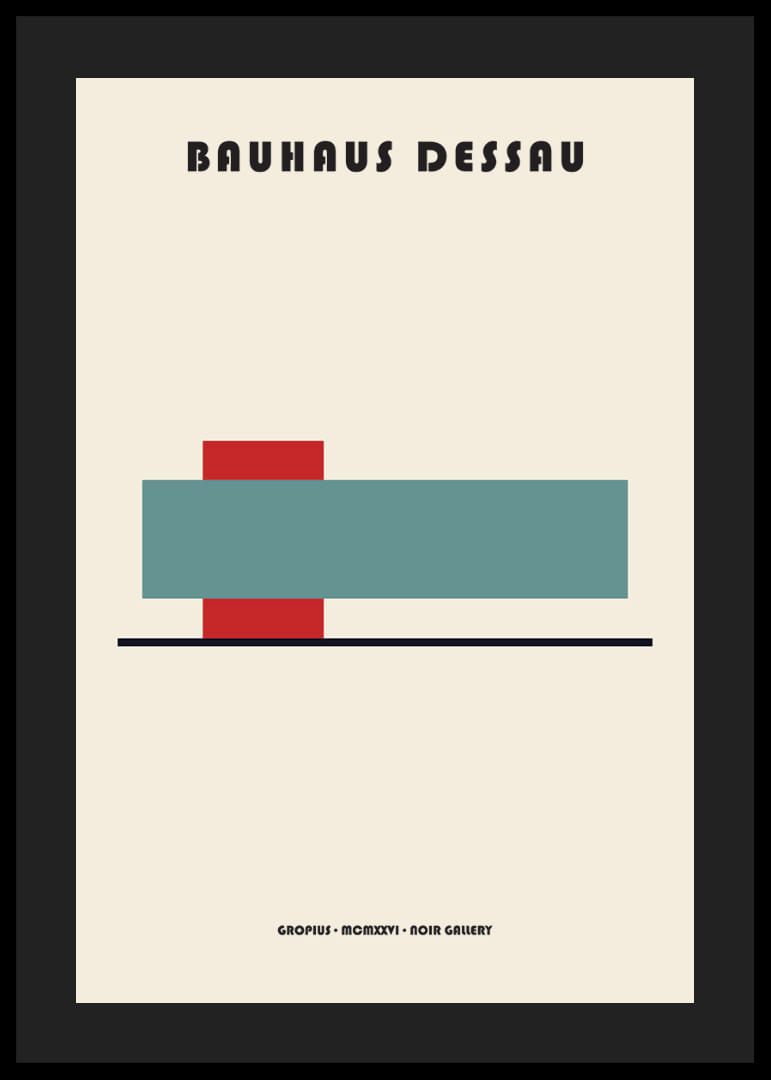 Minimalistinis plakatas su geometrinėmis figūromis ir Bauhaus stiliumi.-12