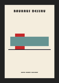 Minimalistinis plakatas su geometrinėmis figūromis ir Bauhaus stiliumi.-5