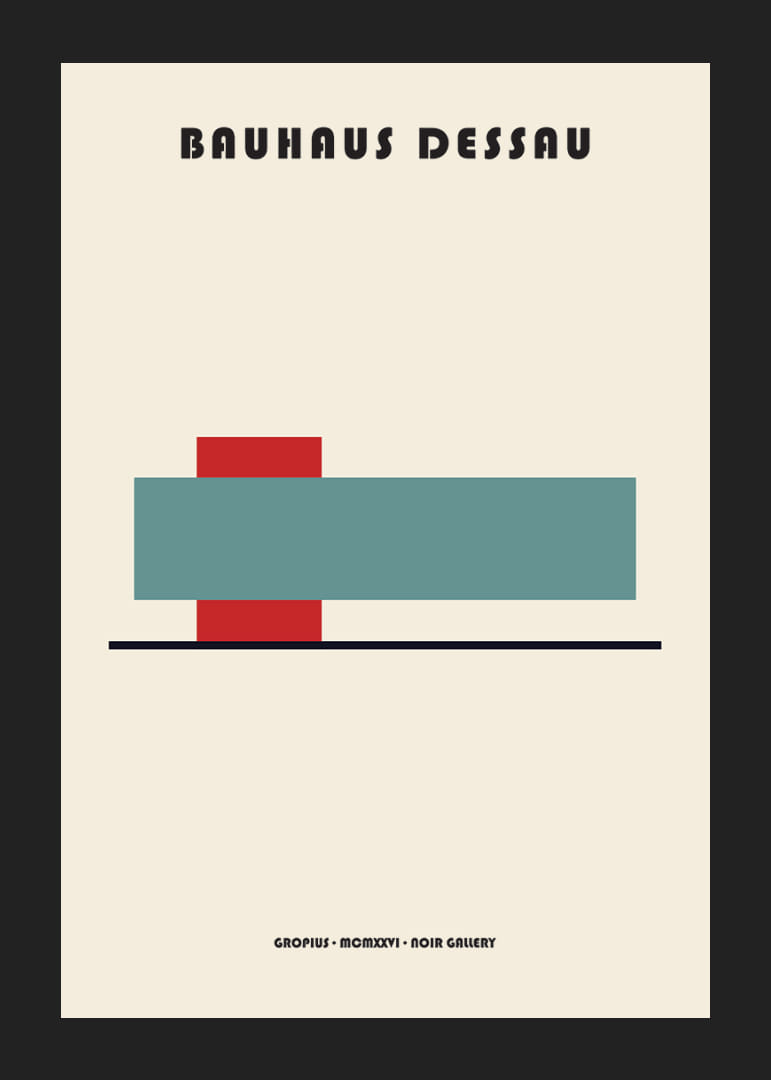 Minimalistinis plakatas su geometrinėmis figūromis ir Bauhaus stiliumi.-12