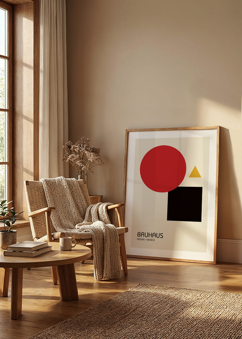 Elegantiškas Bauhaus dizainas su paprastomis formomis ir ryškiomis spalvomis.-12