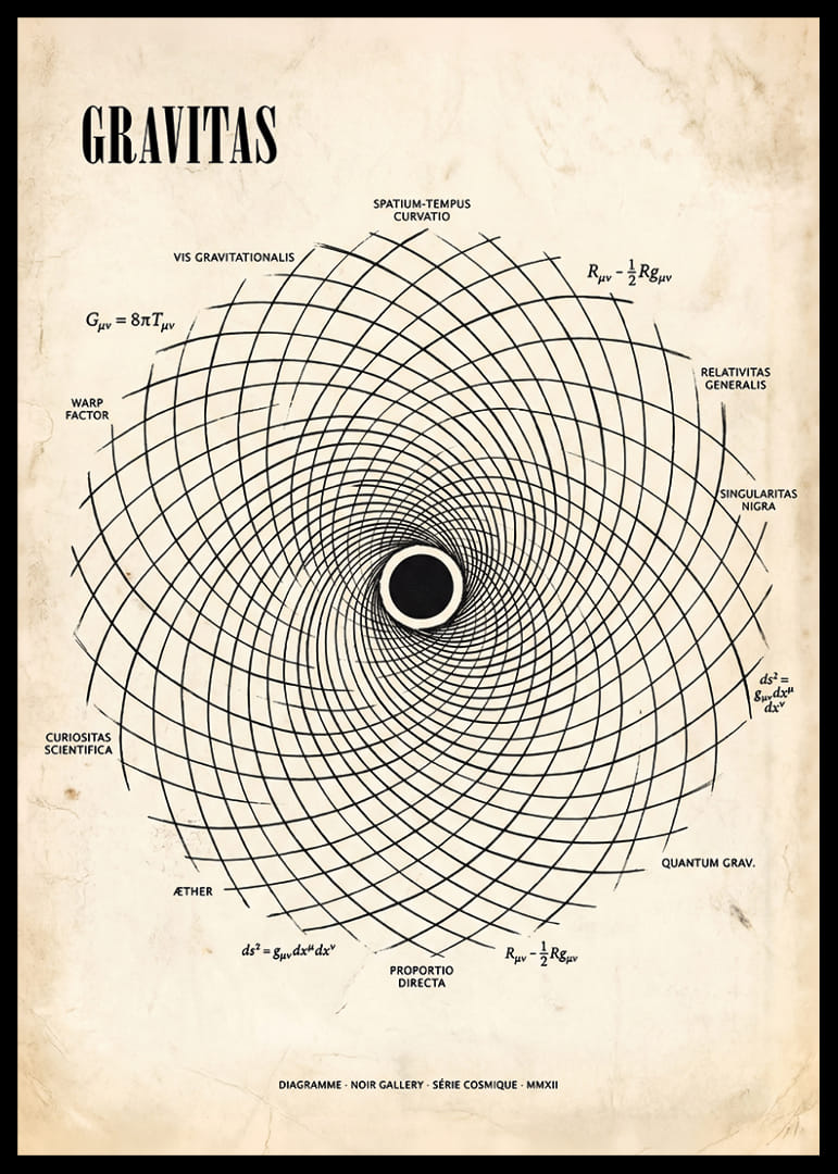 Ein eindrucksvolles Poster mit der mathematischen Tiefe der Gravitation.-12