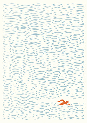 Juliste The Lone Swimmer