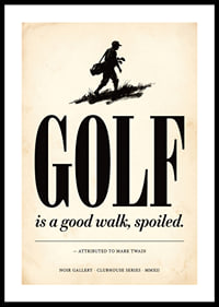 Affiche élégante à l'ambiance golfique classique et à la citation humoristique.-0