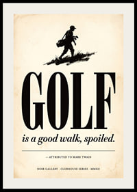 Affiche élégante à l'ambiance golfique classique et à la citation humoristique.-2