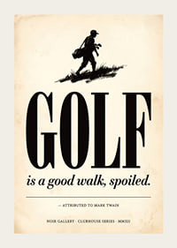 Affiche élégante à l'ambiance golfique classique et à la citation humoristique.-3