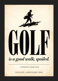 Elegant poster with classic golf vibes and humorous quote.-5