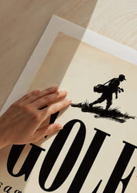 Elegant poster with classic golf vibes and humorous quote.-9