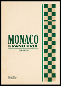 Elegants Monako Grand Prix plakāts klasiskā stilā.-6