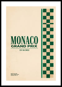 Elegants Monako Grand Prix plakāts klasiskā stilā.-0