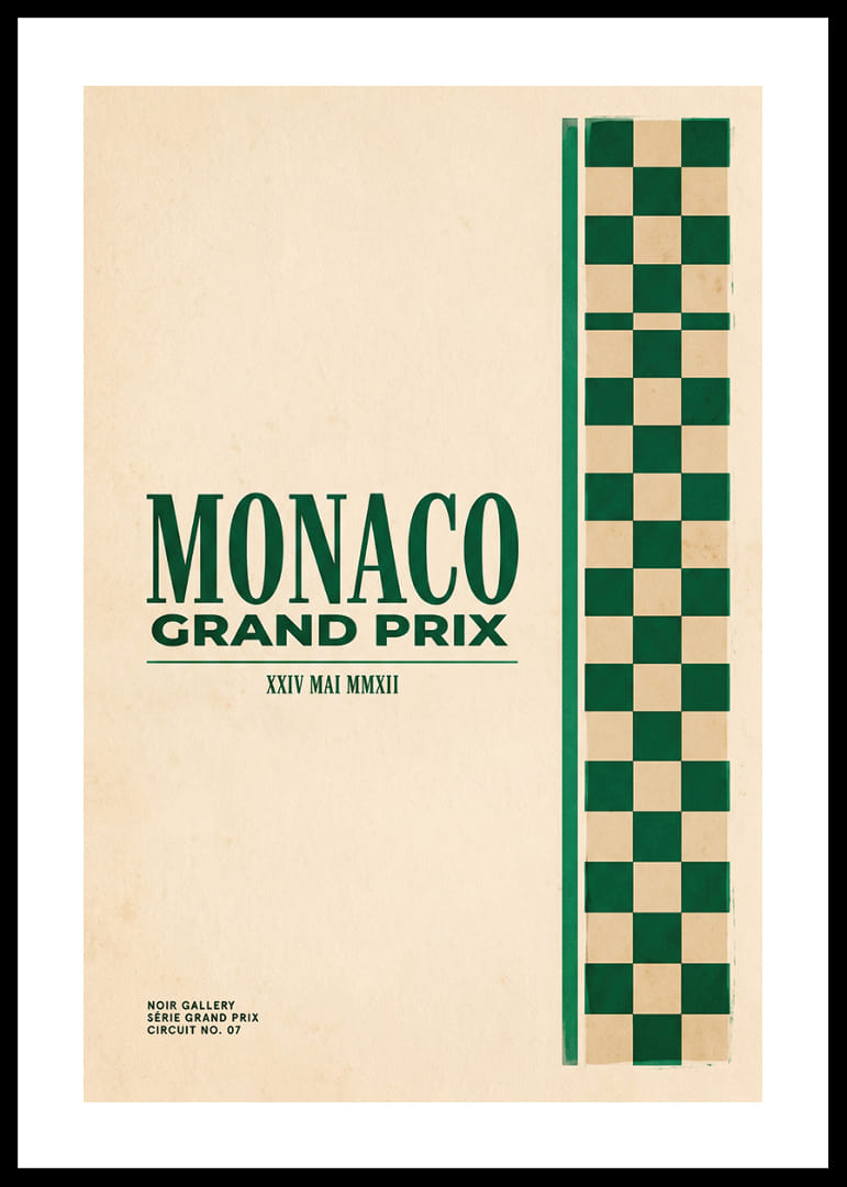 Elegants Monako Grand Prix plakāts klasiskā stilā.-12