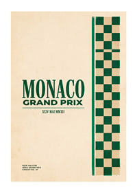 Elegant poster of the Monaco Grand Prix in classic style.-1