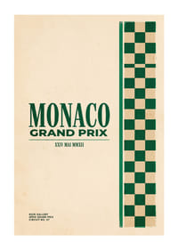 Elegants Monako Grand Prix plakāts klasiskā stilā.-1