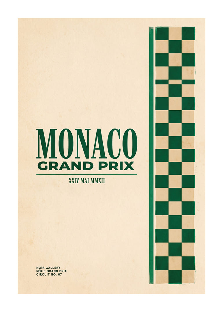 Elegants Monako Grand Prix plakāts klasiskā stilā.-12