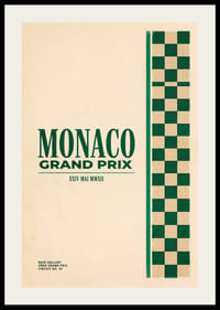 Elegants Monako Grand Prix plakāts klasiskā stilā.-2