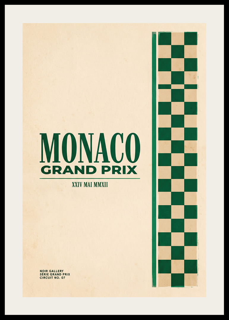 Elegants Monako Grand Prix plakāts klasiskā stilā.-12