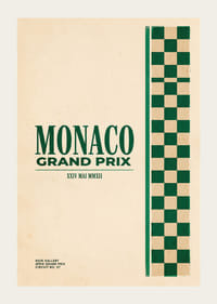 Elegants Monako Grand Prix plakāts klasiskā stilā.-3