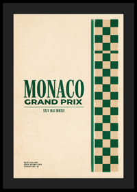 Elegants Monako Grand Prix plakāts klasiskā stilā.-4