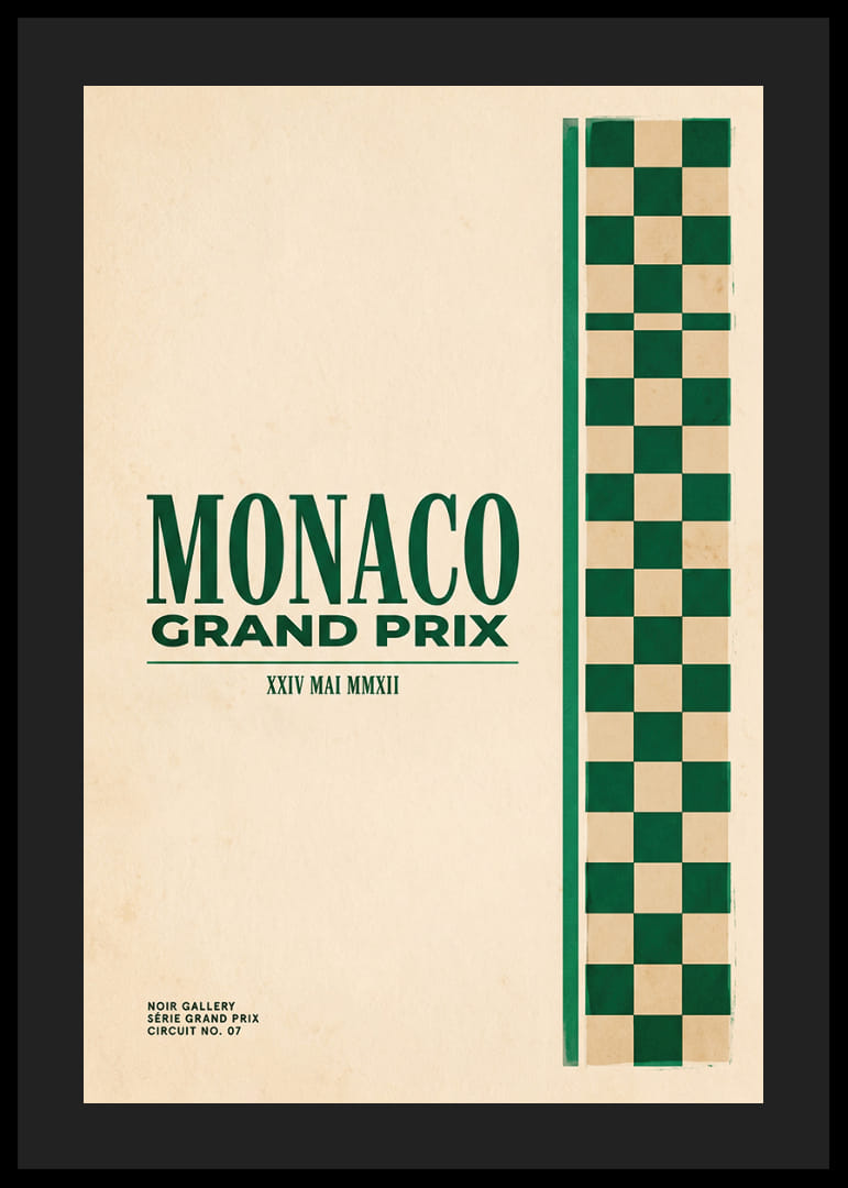 Elegants Monako Grand Prix plakāts klasiskā stilā.-12