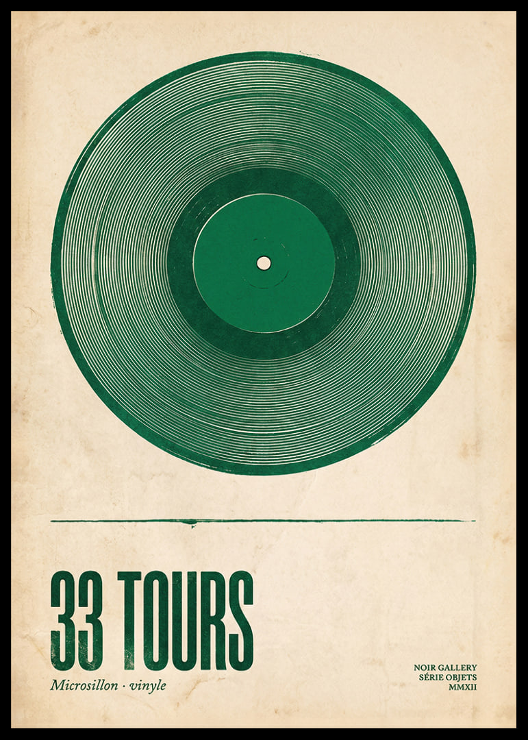 A stylish vintage poster with green vinyl vibes.-12