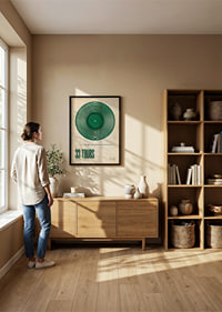 A stylish vintage poster with green vinyl vibes.-2