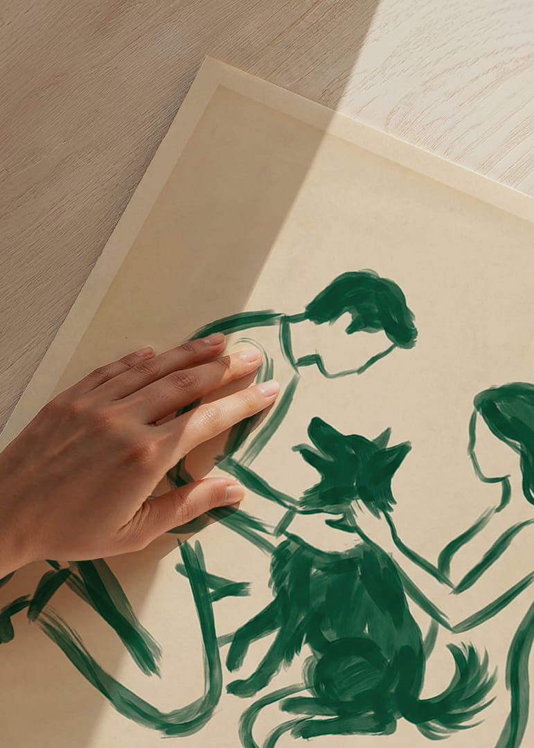 Sirsnīga suņu mīļotāju vienprātīgas ilustrācija.-12