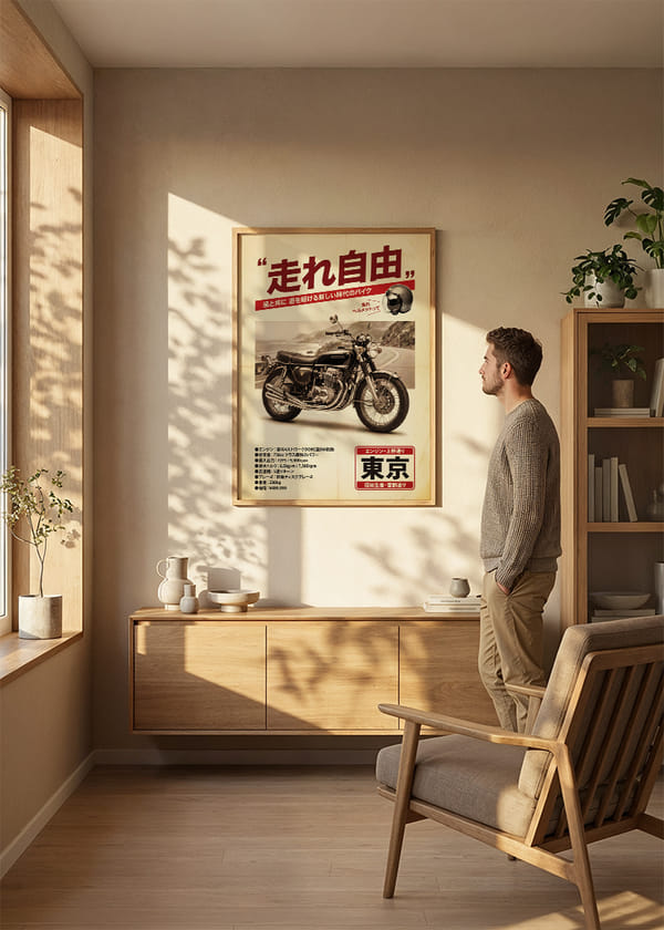 Poster Tokyo Vintage Kawasaki Z2 750 crossfade