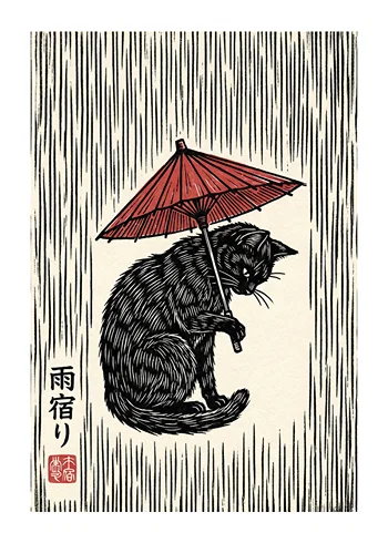 Poster A Cats Shelter From The Rain