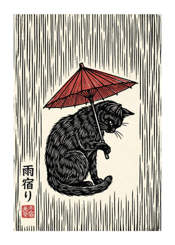 Poster A Cats Shelter From The Rain