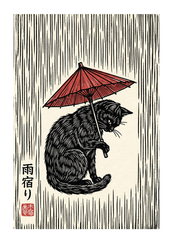 Poster A Cats Shelter From The Rain